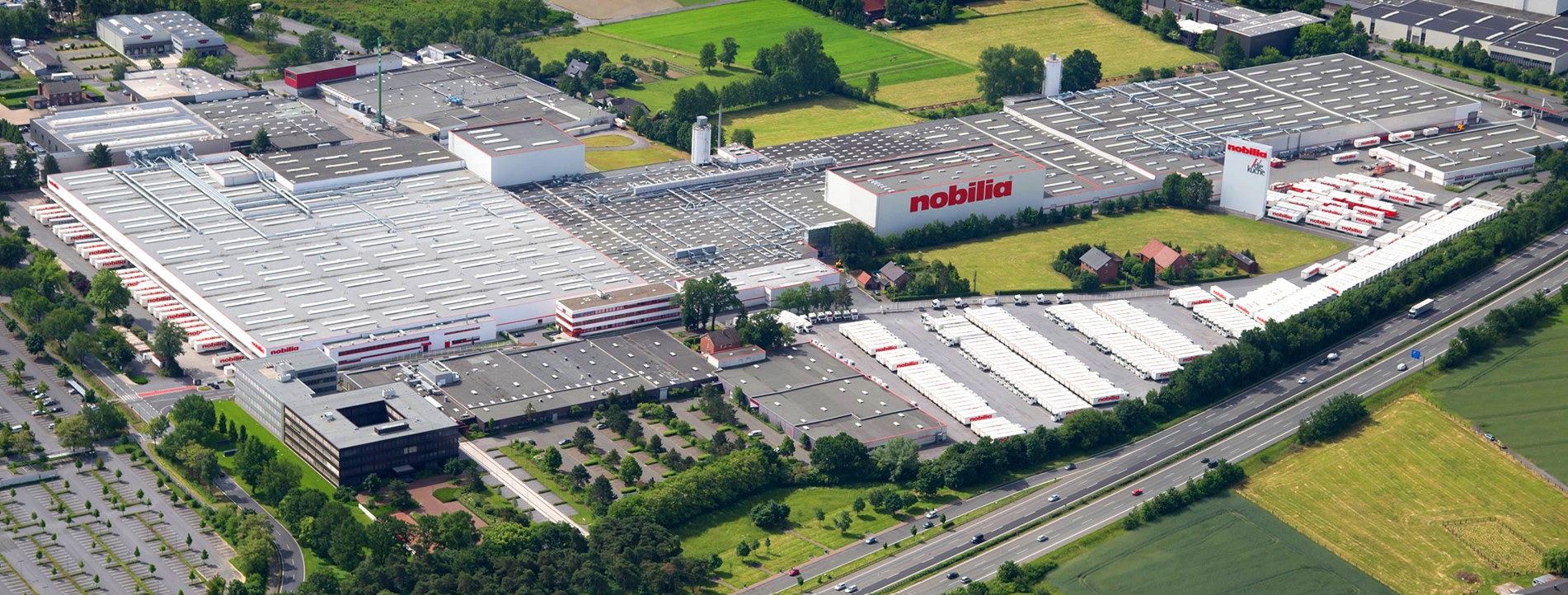 Aerial view of the Nobilia factory in Germany